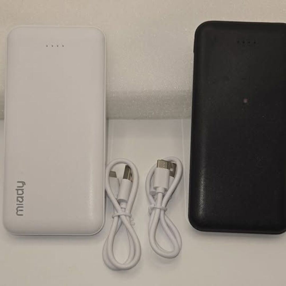 New Open Box. Miady Power Bank Set of 2 AS-TPB21 10000mAh USB Type-C Micro USB